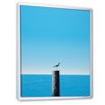 thumbnail image 2 of Designart "Minimalist Silent Seagull Skyline" Coastal Floater Framed Canvas Wall Art, 2 of 5