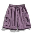 thumbnail image 3 of LEKDFST Women's Hiking Cargo Shorts Quick Dry Athletic Golf Shorts Lightweight Running Summer Casual Shorts Purple XL, 3 of 4