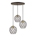 thumbnail image 2 of 46593-07 Livex Lighting Geometrix - 3 Light Pendant in Geometric Style - 20 Inches wide by 13 Inches high-Bronze Finish, 2 of 9