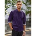thumbnail image 4 of COOFANDY Mens Shirt Slim Fit Dress Wrinkle Free Business Plaid Button Down Collar, 4 of 6