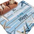 thumbnail image 2 of Rectangle Area Rug 6x9ft,Ocean Starfish Ombre Wood Board Washable Carpet Non-Slip Runner Accent Rugs Indoor Floor Mat for Bedroom Living Room Decor,Better Beach Life Quote, 2 of 9