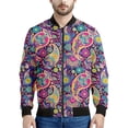 thumbnail image 4 of Chaqueta con estampado 3D de mandala bohemio para hombre, sudadera con estampado floral de primavera y otoño, abrigos de manga larga con cremallera y estilo aviador, 4 of 5