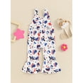 thumbnail image 3 of Suealasg Little Girls Overalls Romper Sleeveless Chicken Floral Print Jumpsuit 1T 2T 3T 4T Toddler Girls Summer Farm Flare Playsuit, 3 of 6