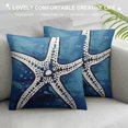 thumbnail image 3 of QZHH  Nautical Theme Decorative Throw Pillow Covers  Coastal Starfish Sea Turtle Pillowcase Ocean Beach Blue Pillow Covers for Outdoor Couch Living Room, 3 of 5