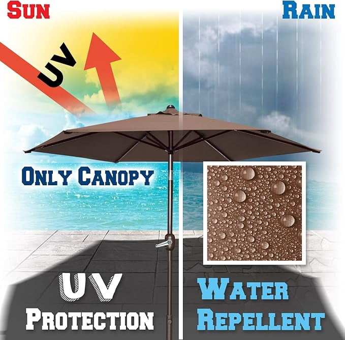SOLAXO 8.2ft 6 Ribs Umbrella Canopy Cover Only Patio Umbrella Replacement Top
