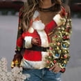 thumbnail image 1 of EGNMCR Chandail en Molleton de Noël pour Dames Imprimé de Noël Manches Longues Col Rond Chandail T-Shirt, 1 of 4