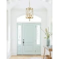 thumbnail image 5 of Kira Home Eleanor 27" Traditional 3-Light Chandelier, Cylinder Foyer Pendant Light, Adjustable Height, Warm Brass Finish, 5 of 9