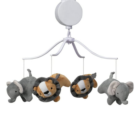 Bedtime Originals Jungle Fun Musical Baby Crib Mobile - Gray, Animals,