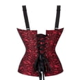 thumbnail image 3 of Women's Corset Tops Overbust Bustier Corset Top For Women Zipper Corset Vest For Women Renaissance Corset Plus Size Red 6XL, 3 of 3