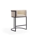 thumbnail image 1 of Manhattan Comfort Cosmopolitan 33.8 in. Cream and Black Metal Counter Height Bar Stool, 1 of 3