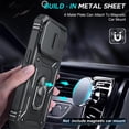 thumbnail image 5 of Case For iPhone 15 14 13 12 11 Pro XS Max XR 8 7 Plus Camera Slide Military Grade Armor Protection 360 Degree Rotate Armor Cover, 5 of 7