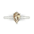 thumbnail image 2 of 1.0ct pear cut yellow moissanite 18k white gold Bridal Wedding Engagement Promise Anniversary Ring for Women size 3.75, 2 of 7