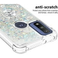 thumbnail image 5 of Quicksand Case for Motorola Moto G Play (2023)/ G Power 2022/ G Pure, Glitter Sparkle Flowing Clear Soft TPU Liquid Cover Case with Bling Diamond Kickstand for Moto G Play (2023) -Silver, 5 of 14