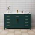 thumbnail image 2 of Wyndham Collection Beckett 60" Wood Single Bathroom Vanity in Green/Gold, 2 of 6