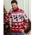 thumbnail image 4 of Suéter de cuello alto con reno navideño Suéteres navideños de manga larga para parejas Suéteres de invierno cálidos y gruesos, 4 of 4