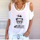 thumbnail image 1 of Pntutb Blusa de manga corta informal con estampado sin tirantes y cuello redondo para mujer Pntutb Pntutb-718, 1 of 5