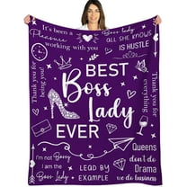 Boss Lady Gifts for Women Purple, Bosses Day Gifts for Her Throw Blanket for Couch, Boss Lady Office Decor, Best Boss Gifts for Women, Boss Christmas Birthday Gifts (50"x60")