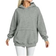 thumbnail image 4 of Hurxie Womens Oversized Hoodies Fleece Sweatshirts Long Sleeve Sweaters Pullover Fall Clothes with Pocket Gray,S, 4 of 7