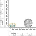 thumbnail image 3 of Gem Stone King 2.34 Cttw 10K Yellow Gold Oval Cabochon White Simulated Opal Blue Zircon and Diamond Accent 3-Stone Ring | Three Stone Wedding Anniversary Promise Ring for Women (Size 6.5), 3 of 4