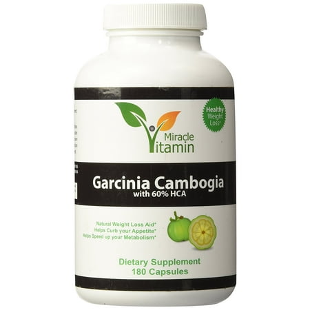 Miracle Vitamin Garcinia Cambogia  Potent Supplement For Men & Women -Boost Energy And Focus -Weight Loss Pills -Burn Belly Fat+Suppress Appetite 180 Capsules-Made in