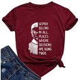 thumbnail image 1 of YourTops T-Shirt Graphique pour Femmes « Appartenir à Tous les Endroits » (S, 6-Bourgogne), 1 of 2
