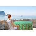 thumbnail image 2 of Vargottam Indoor/OutdoorRoundTablecloth 58 InchRoundTablecloth Waterproof PatioTableCloths- Spring/SummerTableCovers for Backyard CircularTable/BBQs/Picnic -Teal Blue & Yellow, 2 of 8