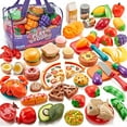 thumbnail image 1 of Juguete de corte Pretend Play Food LAUGIGLE de 78 piezas con bolsa de almacenamiento, 1 of 1