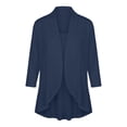 thumbnail image 4 of Stamzod Summer Cardigans for Women Lightweight 3/4 Sleeve Open Front Cardigan Dressy Casual Loose Fit Cover Up Navy XXL, 4 of 9