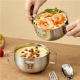 thumbnail image 2 of Bol à Riz pour Enfant Résistant à la Chaleur, Contenant Alimentaire en Acier Inoxydable 316, Vaisselle de Cuisine, Bol à Soupe pour Enfants à Double Poignée, 2 of 6