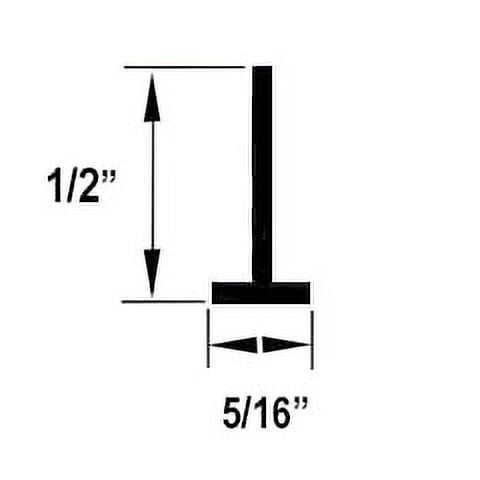 Gordon Glass Clear Vinyl T-Type Seal 73" Weather Stripping 73" x 5/16" x 1/2" Frameless Doors