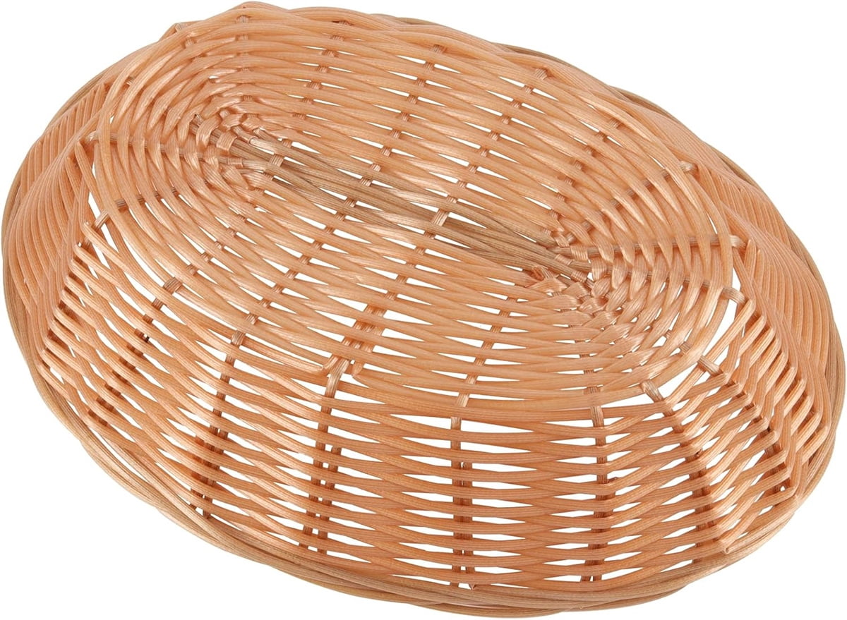 10 Pieces Bread Basket for Serving,Bexikou Plastic Wicker Basket Empty Gift Basket,Food Storage Basket & Fruit Basket,Fruit Serving Basket Bulk for Kitchen, Restaurant, Easter Gifts, Bakery