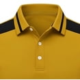 thumbnail image 5 of Fnnxeal Mens Polo Shirts Short Sleeve Button Pullover Casual Collared Summer Polo Yellow Shirts for Men Size M, 5 of 5