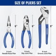 thumbnail image 2 of Juego de alicates WORKPRO de 3 piezas con mango suave, punta de aguja de 15 cm, junta deslizante de 15 cm y junta ranurada de 20 cm, 2 of 8