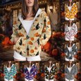 thumbnail image 4 of Towmus Women Long Sleeve Halloween Graphic Crewneck Tops Casual Zip Up Hooded Sweatshirts, 4 of 6