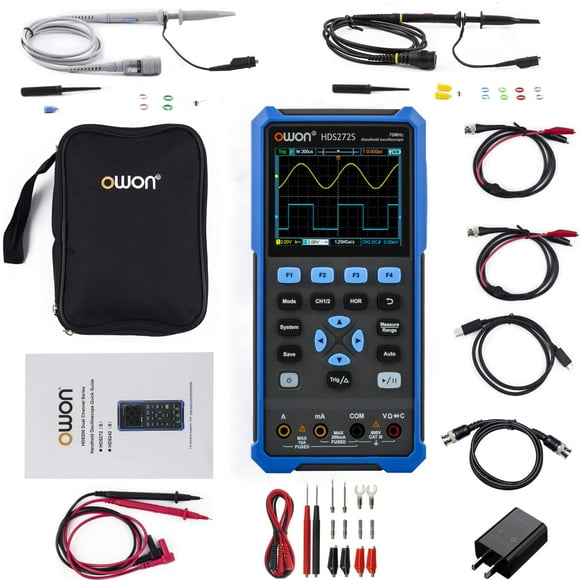 Osciloscopio Abestop HDS272S 2+1CH 70 MHz con multímetro y generador