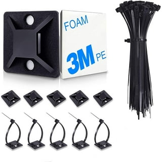 Wire Clips, Secure Fixation Adjustable Zipper Design Cable Tie Holder Drill  Free PA66 100 Pcs Strong Toughness for Workplace(YX 1316  (13x16mm/0.5x0.6in)) 