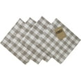 thumbnail image 4 of Fennco Styles Classic Gingham Checkered Pattern Cloth Napkins 20 x 20 Inch, Set of 4 - Khaki, 4 of 5