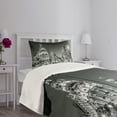 thumbnail image 5 of Ambesonne Black and White Quilted Bedspread Set 2 Pcs, Madrid at Night, Twin Size, Black White Grey, 5 of 6