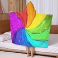 thumbnail image 5 of Rainbow Tie Dye Spiral Pattern Hooded Bath Towel，50"x30" for Ages 3 To 12 Kids, Quick Dry Lightweight Soft Microfiber Hood Beach Towel Cover Up for Kids, 5 of 7