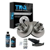 TRQ Front Ceramic Brake Pad & Rotor Kit w/Chemicals for Ford E150 Van BKA16272 Fits select: 1994-2003 FORD ECONOLINE