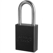 American Lock Keyed Aluminum Safety Padlock with 1.5 in. Shackle, Black