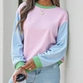 thumbnail image 2 of Women Fall And Winter Long Sleeve Solid Color Pullover Top Casual Pullover Crewneck Loose Knitwears Tops, 2 of 4