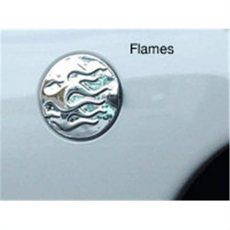 V-Tech 2005-06 Ford Mustang Fuel Door Cover-Flames-Chrome 1377980