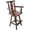 Brown-02, variant on Rustic Bar Stool with Decorative Star Backrest in Brown Fir Wood, 29" Tall Kitchen Stool for Dining Room, with Footrest and 360 Degree Swivel Functionality