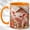 Orange, variant on Farm Pig Coffee Mug, Floral Barnyard Mug, Ceramic 11 oz