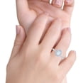 thumbnail image 5 of Halo Oval Art Deco Ring Lab Created White Opal 925 Sterling Silver Size 10, 5 of 6