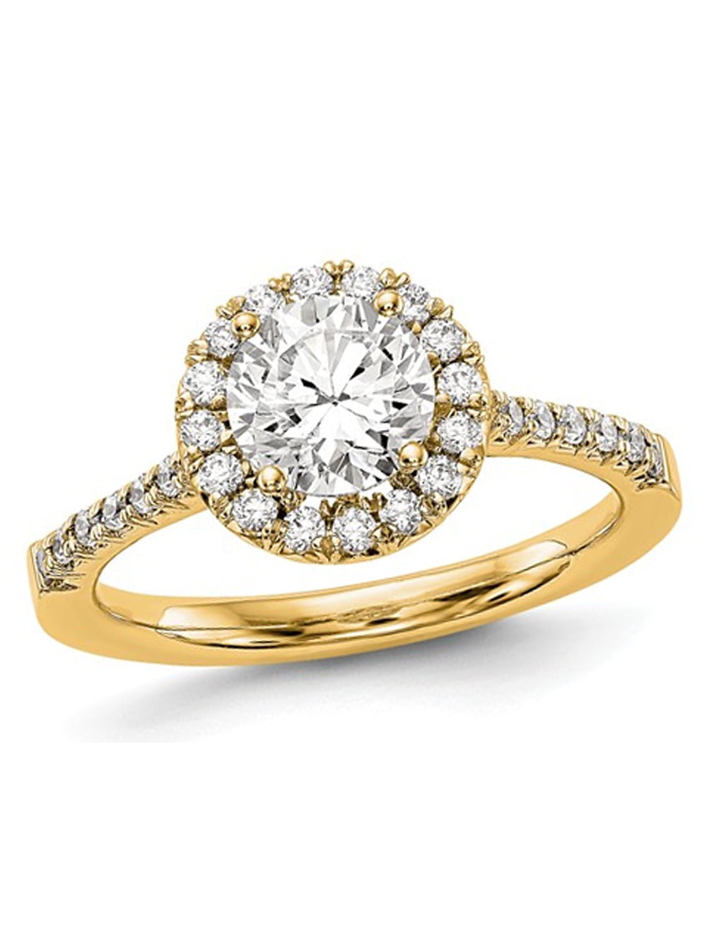 3/4 Carat (Ctw G-H-I, SI1-SI2) Lab Grown Diamond Engagement Halo Ring ...