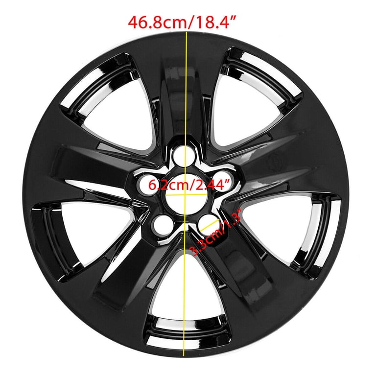 WheelX, Hubcap Wheel Cover, 17 inch, Satin Black, Durable ABS