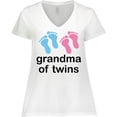 thumbnail image 3 of Inktastic Grandma of Twins Boy Girl Women's Plus Size V-Neck T-Shirt, 3 of 5