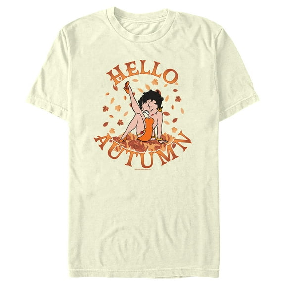Men's Betty Boop Hello Autumn Graphic Tee Beige Medium
